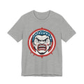 Furious American Patriot T-Shirt - Edgy Comic Style Graphic Tee - Bold Vintage Red White & Blue Design