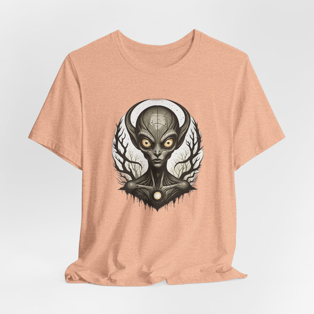 Dark Gothic Alien T-Shirt - Eerie Extraterrestrial Art Tee - Sci-Fi Horror Streetwear - Creepy Space Graphic Shirt for Men and Women