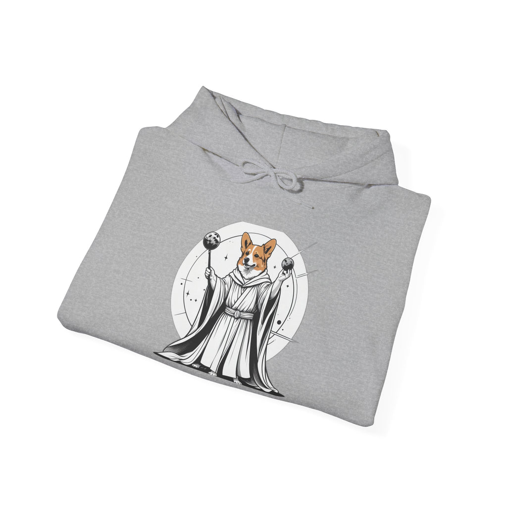 Corgi Points to the Cosmos — Unisex Hoodie