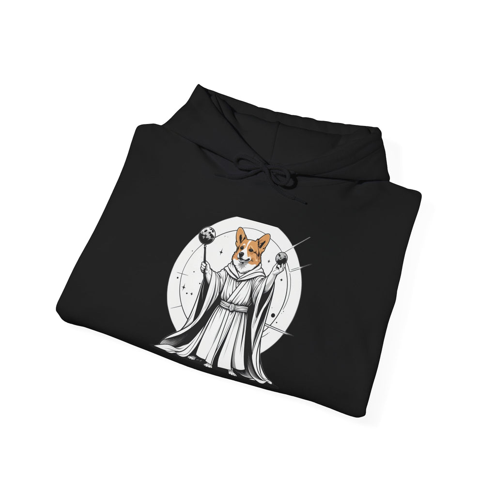 Corgi Points to the Cosmos — Unisex Hoodie