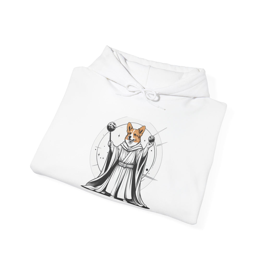 Corgi Points to the Cosmos — Unisex Hoodie