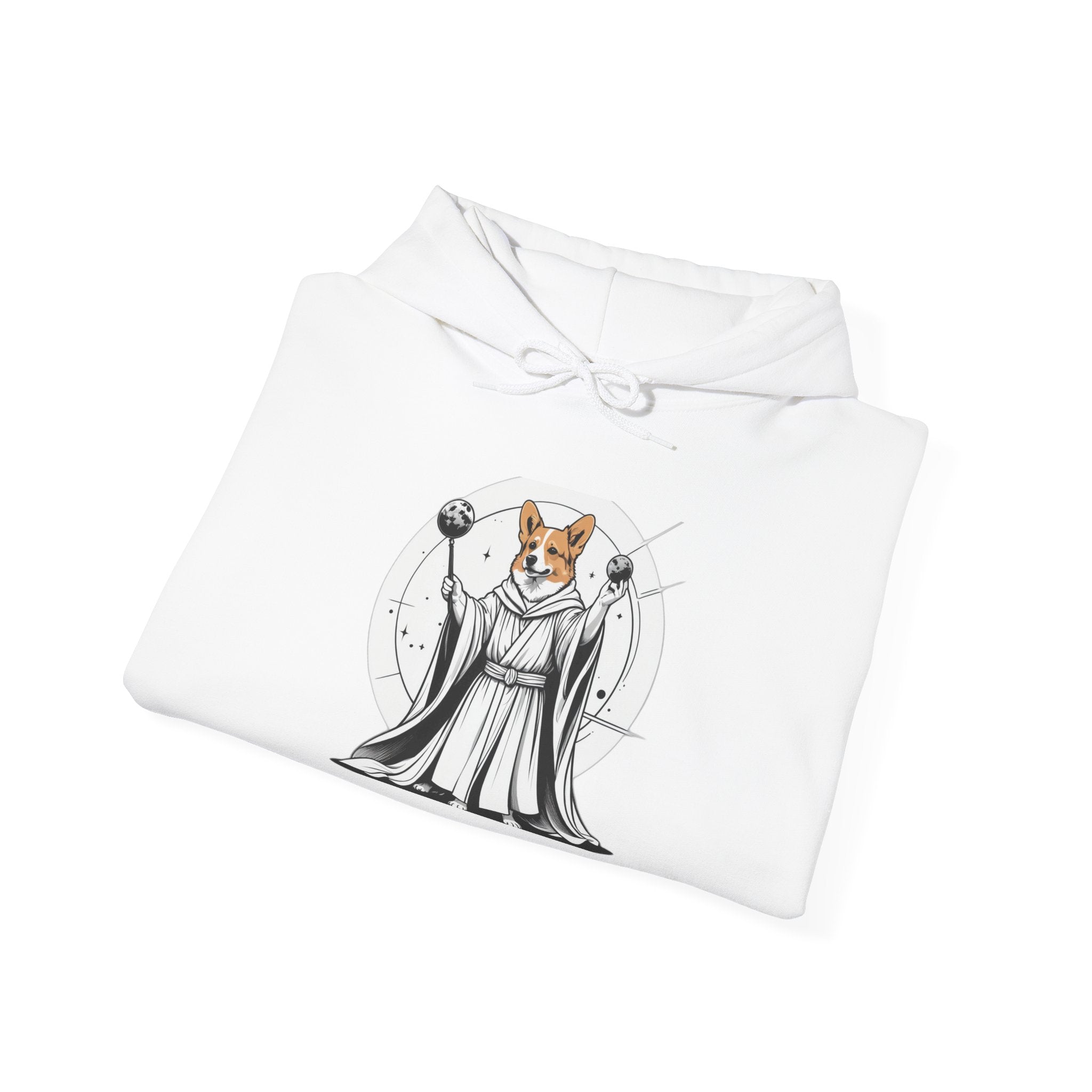 Corgi Points to the Cosmos — Unisex Hoodie