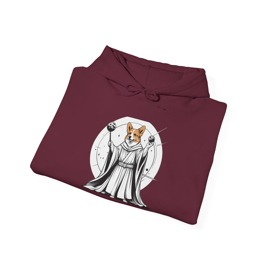 Corgi Points to the Cosmos — Unisex Hoodie